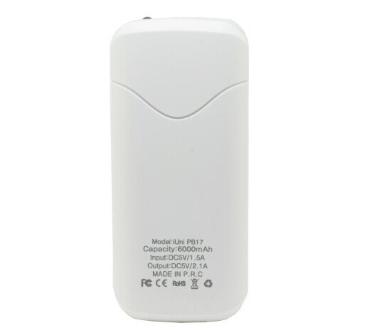 Baterie externa iUni PB17, 6000mAh, Powerbank, White